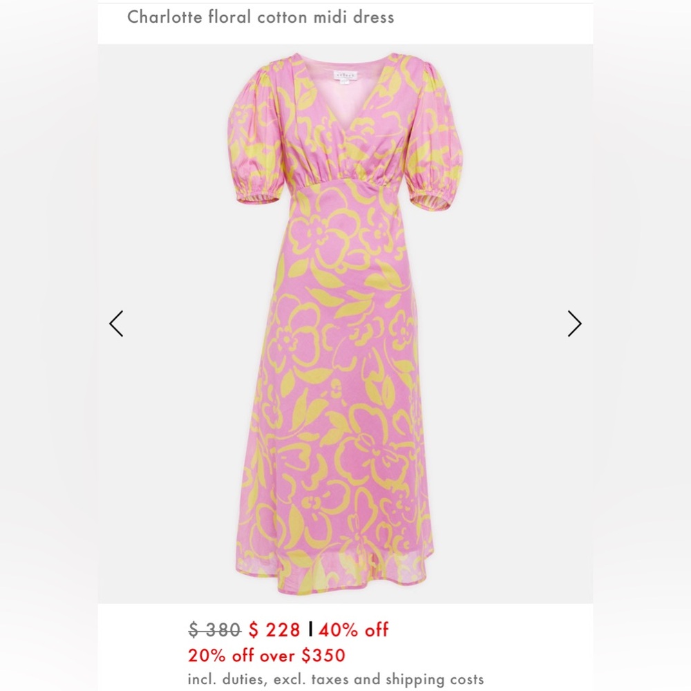Pink Floral Midi Dress - Velvet by Graham and Spencer
